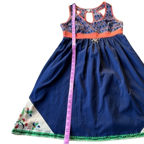 Ecote from Urban Outfitters Navy Blue Boho Cutout Pocket Mini Dress, Medium - Picture 11 of 11